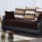 Illinois Sofa Bed in Brown Fabric & Dark Vinyl w/Options