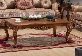 Mavis Coffee Table in Brown Finish w/Wood Table Top & Options [ADCT-Mavis-Brown]