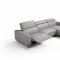 Augusto Power Motion Sectional Sofa Light Grey Leather Whiteline