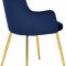 Salvatore Dining Chair 757 Set of 2 Navy Velvet Fabric Meridian