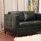 Black Bonded Leather Modern Sofa & Loveseat Set