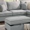 F6543 Sectional Sofa in Light Grey Fabric by Boss w/Ottoman