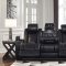 Party Time Power Motion Sofa 37003 in Black by Ashley w/Options