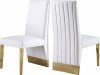 Porsha Dining Chair 749 Set of 2 White Faux Leather by Meridian