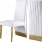 Porsha Dining Chair 749 Set of 2 White Faux Leather by Meridian