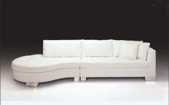 White Full Italian Leather Contemporary Stylish Sectional Sofa [VGSS-F48L]