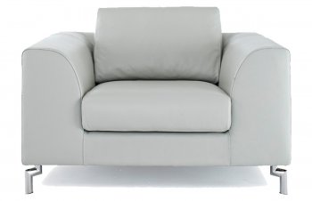 Angela Chair in Gray Leather by Whiteline Imports [WLCC-Angela Gray]