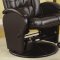 Brown Vinyl Modern Swivel Glider Chair w/Ottoman