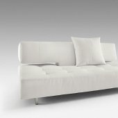 White Leatherette Modern Sofa Bed Convertible By Innovation