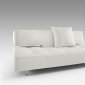 White Leatherette Modern Sofa Bed Convertible By Innovation