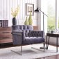 Riley Accent Chair 517 in Grey Velvet Fabric by Meridian