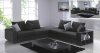 Grey Fabric Modern F8066 Sectional Sofa w/Side Shelves