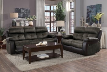 Acadia Motion Sofa 9801BR in Brown by Homelegance w/Options [HES-9801BR-Acadia]