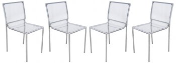 Almeda Set of 4 Dining Chairs ACR19CL in Clear by LesiureMod [LMDC-ACR19CL-Almeda Clear]