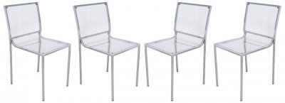 Almeda Set of 4 Dining Chairs ACR19CL in Clear by LesiureMod