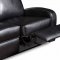 Black Bonded Leather Modern Double Reclining Sofa & Loveseat Set