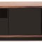 TV047 TV Stand in Black High Gloss/Walnut by J&M Furniture