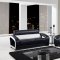 UA199 Sofa in Black & White Bonded Leather by Global Furniture