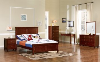 Tamarack Youth Bedroom Set 4Pc in Brown Cherry by NCFurniture [SFNCKB-044-Tamarack Brown Cherry]