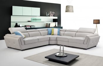 2566 Sectional Sofa in Light Grey Leather by ESF [EFSS-2566 Light Grey]