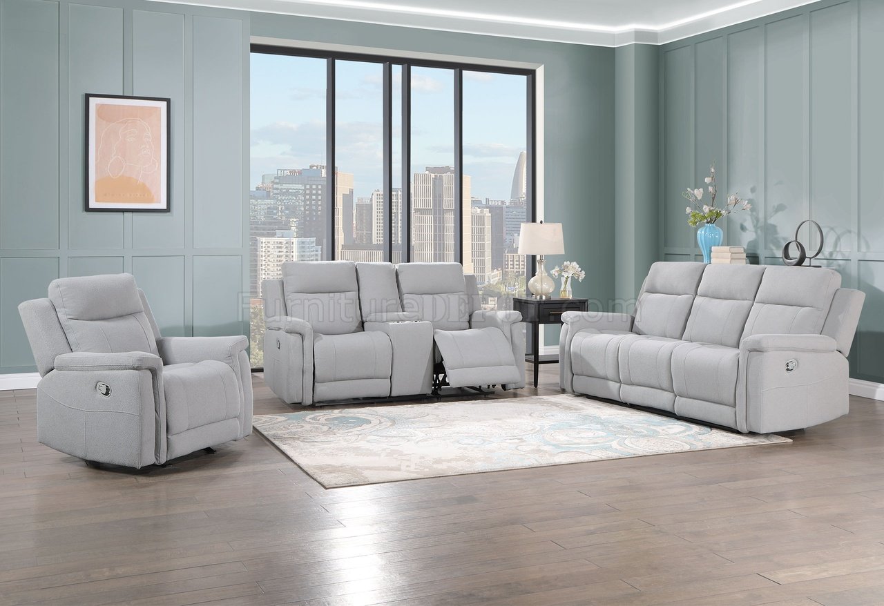 U250 Motion Sofa & Loveseat in Gray Fabric by Global