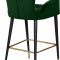 Luxe Counter Stool 792 Set of 2 Green Velvet Fabric by Meridian