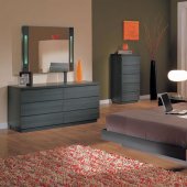 5 Piece Ash Finish Contemporary Bedroom Set with Storage Bed