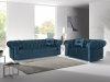 Chesterfield Sofa in Turquise Micro Velvet by Rain w/Options