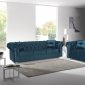 Chesterfield Sofa in Turquise Micro Velvet by Rain w/Options