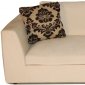 White Fabric Modern Left Arm Facing Chaise w/Accent Pillow