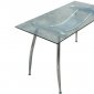 Glass Top & Metal Legs Modern Rectangle Dining Table