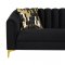 U777 Sofa & Loveseat Set in Black Velvet by Global w/Options