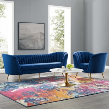 Opportunity Sofa in Navy Velvet Fabric by Modway w/Options [MWS-3453 Opportunity Navy]