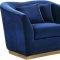 Arabella Sofa 617 in Navy Velvet Fabric by Meridian w/Options