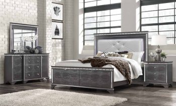 Penelope Bedroom in Metallic Grey by Global w/Options [GFBS-Penelope]