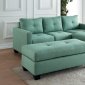 Phelps Sectional Sofa & Ottoman 9789TL in Teal by Homelegance