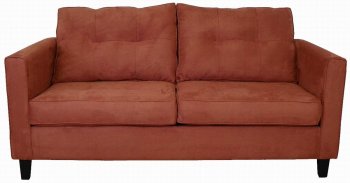 Persimmon Fabric Modern Sofa & Loveseat Set w/Options [PMS-5900-Persimmon]