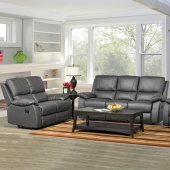 1415 Reclining Sofa in Dark Gray Half Leather by ESF w/Options