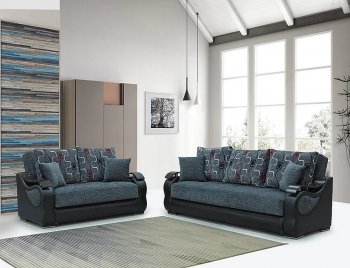 FD500 Sofa Bed & Loveseat Set in Gray Fabric by FDF [FDSB-FD500]