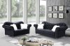 LCL-006 Sofa & Loveseat Set in Black Velvet