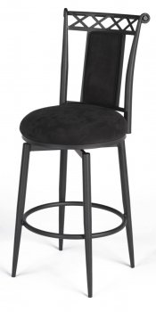 Black Finish Traditional Set of 2 Swivel Barstools [CYBA-0724-BS-Black]