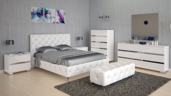 Maria White Bedroom by At Home USA w/Optional Casegoods [AHUBS-Maria-Dream White]