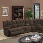 U201 Motion Sectional Sofa in Chocolate Fabric by Global