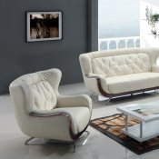 White Bonded Leather 7678 Sofa w/Optional Loveseat & Chair