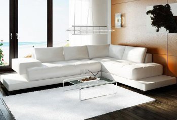 2226 White Leather Modern Sectional Sofa by VIG [VGSS-2226 White]