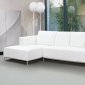 Dana Sectional Sofa in White Leather by Whiteline