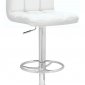 White & Chrome Set of 2 Stitched Back Barstool