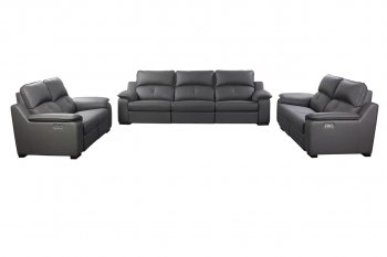 Thompson Power Motion Sofa in Gray Leather by Beverly Hills [BHS-Thompson Slate Gray]