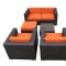 Malibu 5Pc Patio Sofa Set by Modway in Espresso & White