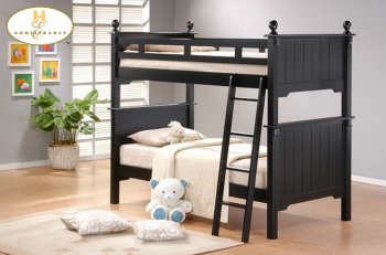 Pottery B875 Bunk Bed by Homelegance in Black w/Options [HEKB-B875 Pottery Black]